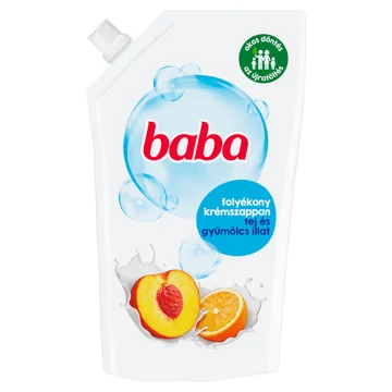 BABA Folyékony szappan utántöltő Tej és Gyümölcs 500ml