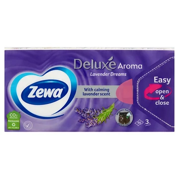 ZEWA DELUXE Papírzsebkendő 90 db 3 rtg. Lavender Dreams 
