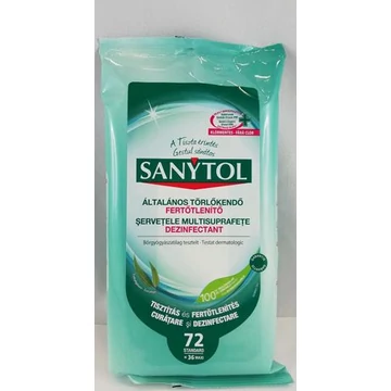 SANYTOL Fertőtlenítő kendő 72 db 