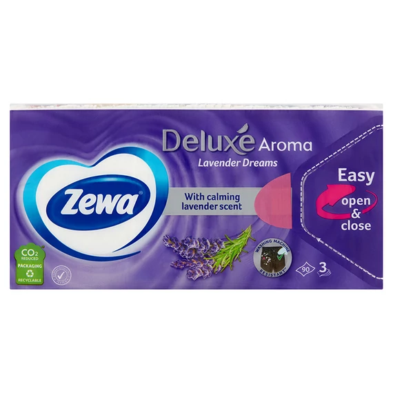 ZEWA DELUXE Papírzsebkendő 90 db 3 rtg. Lavender Dreams
