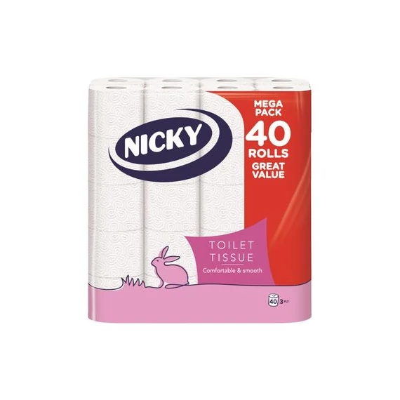 Nicky Toalettpapír 3 rtg. 40 tekercs 
