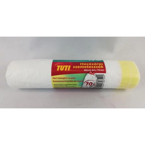 TUTI Húzózáras szemeteszsák 70L Extra 15db/roll