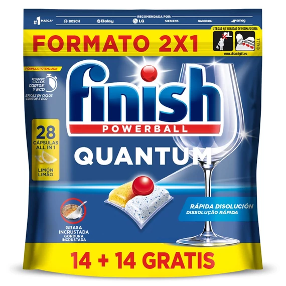 Finish Mosogatógép tabletta Quantum Powerball 28db Lemon 