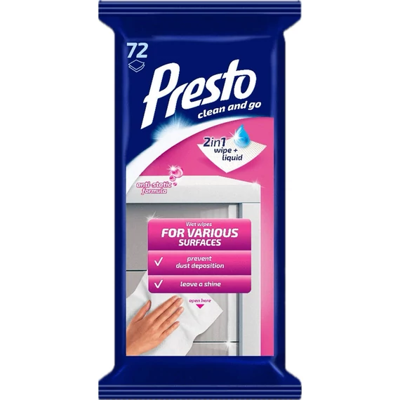 Presto Clean Antisztatikus Bútorápoló Kendő 72 db 