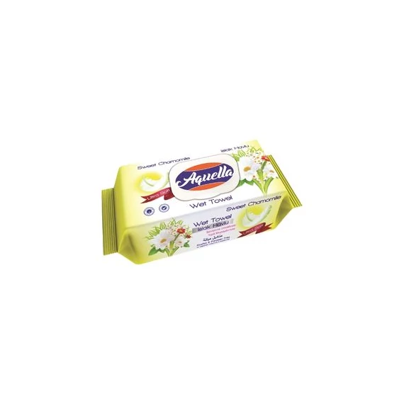 AQUELLA Flower Nedves Törlőkendő 100db Kamilla 