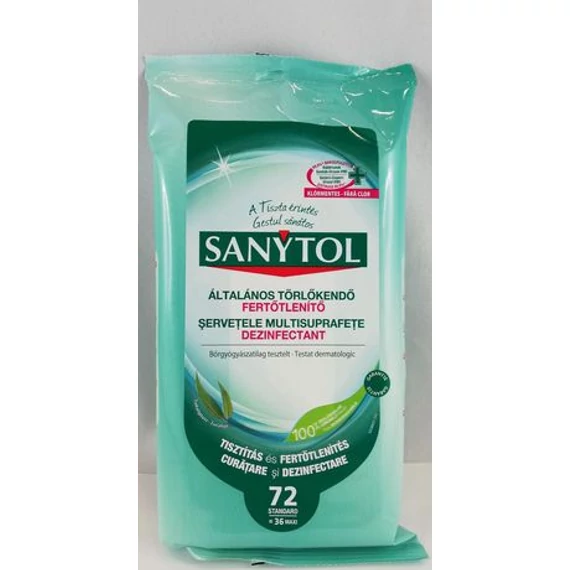 SANYTOL Fertőtlenítő kendő 72 db 
