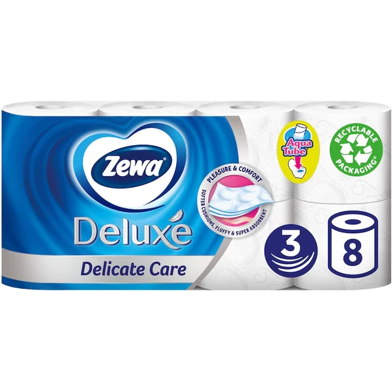 ZEWA Toalettpapír Deluxe Pure White 8tek. 3rtg.
