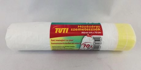 TUTI Húzózáras szemeteszsák 70L Extra 15db/roll