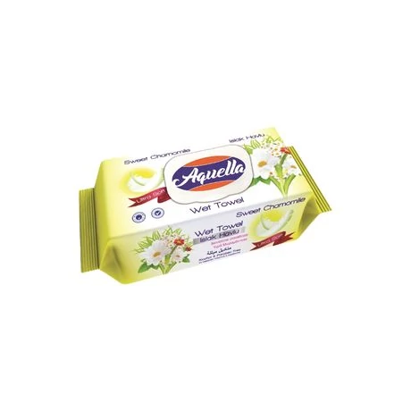 AQUELLA Flower Nedves Törlőkendő 100db Kamilla 