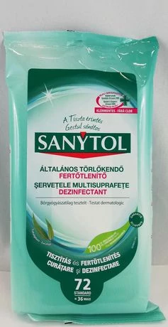 SANYTOL Fertőtlenítő kendő 72 db 